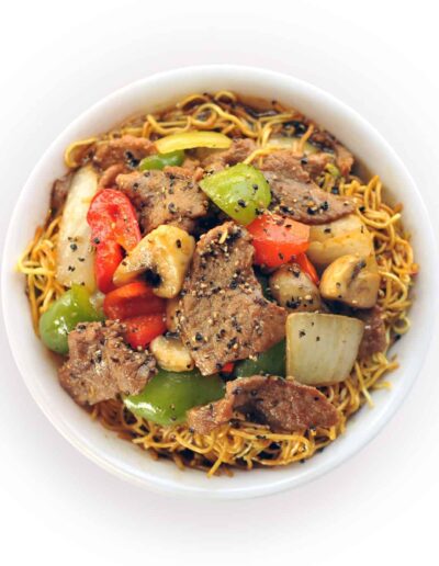 Black Pepper Crispy Noodle Bowl
